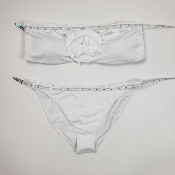Andie Swim The Camilo Top & The Tropez Bottom White Bikini Set Size XL Beachwear - Picture 8 of 16